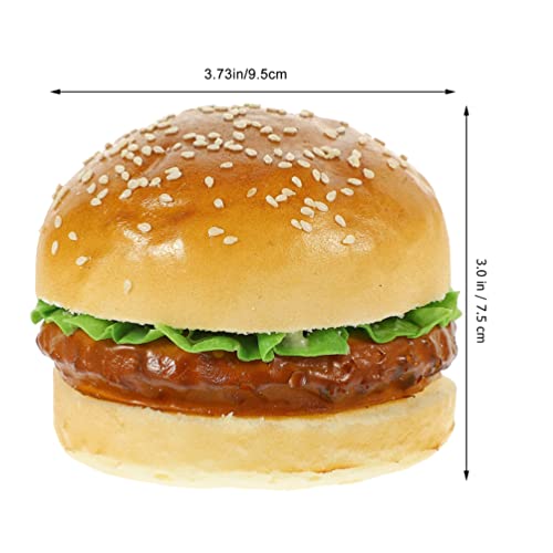 Sewroro 2 Pcs Fake Burgers Pu Artificial Burger Props 3.74 X 3.74 X 2.95 in Simulation Food for Photography Props Shop Burger Decors Display Food Decor Party and Kids Toy