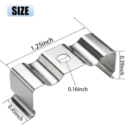 40 Pack T8 Light Clips and Hooks Bracket Hanger, Nickel-Plated Manganese Steel, Mounting Clips for LED Integrated Tube Light Fixture, Indoor & Outdoor Use