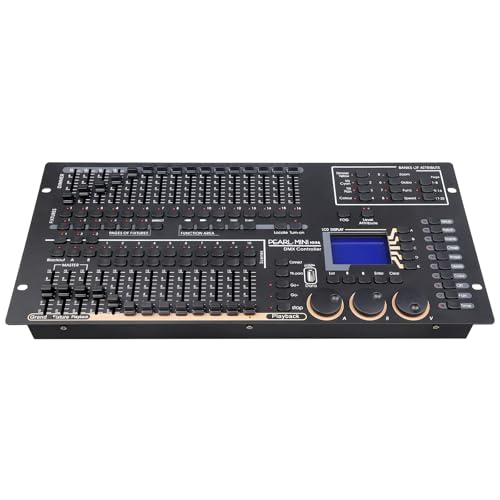 Professional DMX512 Stage Lighting Controller, Mini Pearl Stage Light Console,1024 Channels, 96 Fixtures, 60 Scenes, USB R20 Compatible - color: 1024 Channel Compatible R20 library
