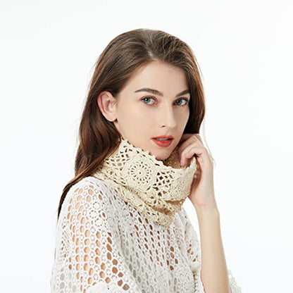 ZLYC Women Cotton Crochet Slouchy Beanie Hat Handmade Knit Summer Skull Cap | Lightweight breathable,boho casual chic look,travel photos festival party,café commute daily wear,beach concert gathering - color: Beige Ponytail