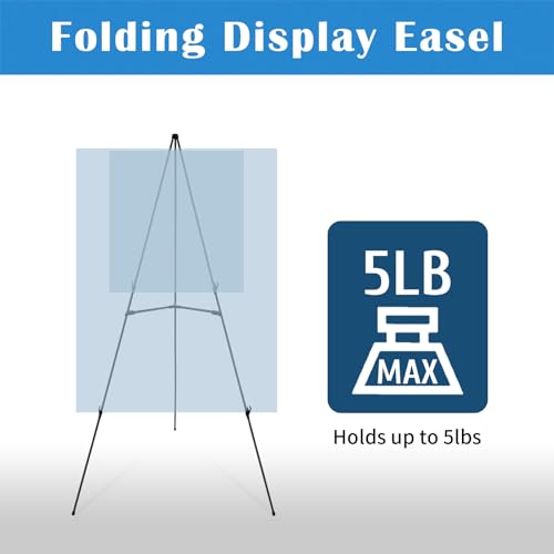 Falling in Art 6 Pack 63" Display Easel Stand, Holds 5 lbs - style: Black 6-Pack