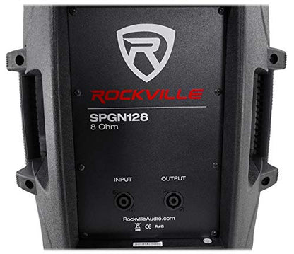 Rockville SPGN128 12" 1200W Passive 8-Ohm DJ PA Speaker with TB12 V2 Bag | 8-Ohm, 300W RMS, Speakon Input/Output, ABS Lightweight Cabinet, Pole Mount, Padded Carry Case, Live Sound, DJ PA, 2-items