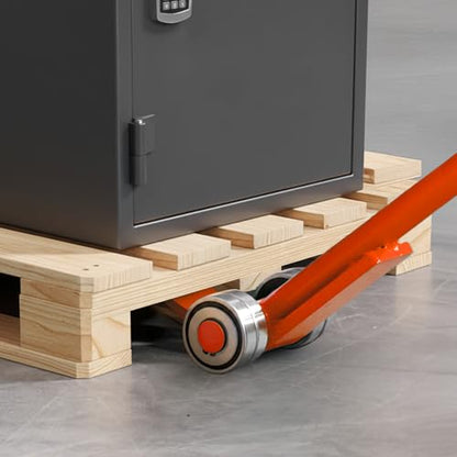 VEVOR Prylever Bar, 5T/11000LBS Load Capacity, 5.5FT Length Steel Handle Lever Dollyr with 2.8'' Wheels for Large Pallets, Heavy Items, Concrete Blocks, Heavy Duty Equipment Handling - size: 5T-5.5FT