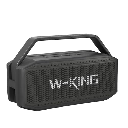 W-KING Bluetooth Speaker, 100W Max IPX7 Outdoor Portable Loud Speakers | 108dB Waterproof Floating Rugged Party Boombox 60W Large Speaker Wireless Subwoofer, 7.2'' Deep Bass Radiator, 40H, EQ TF AUX - color: Black