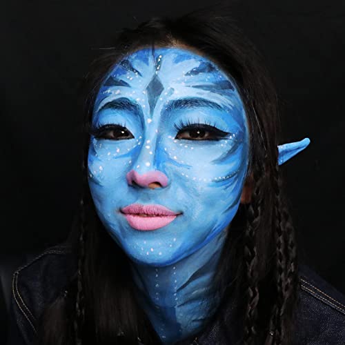 MEICOLY Cream Royal Blue Face Body Paint,2.37Oz Large Tube Water Based Full Body Paint for Adult and Kid,Single Tube Dark Blue Face Paint for Smurf Mystique Cosplay Avatar Makeup,Halloween SFX Makeup - color: Blue