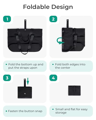 BAGSMART Tote Bag for Women, Foldable Tote Bag With Zipper Travel Shoulder Bag Handbag for Work - color: Coffee Brown