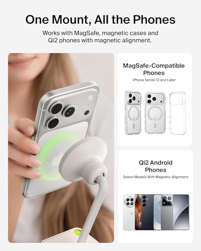 Belkin 스테이지 마그네틱 삼각대 폰 마운트, MagSafe 및 Qi2 호환 | 360도 회전 홀더, 아이폰 17 및 16, 안드로이드, 틱톡, 유튜브, 스트리밍, 인플루언서 콘텐츠용 - style: 자석 휴대폰 홀더