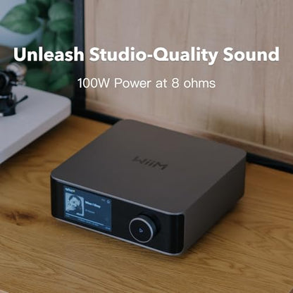 WiiM Amp Ultra Stereo Streaming Amplifier, HDMI ARC & RoomFit, Silver | Upgrade Passive Speakers with 100W/ch at 8Ω, Hi-Res Sound, Touchscreen Control, RoomFit Correction, and Multi-room Audio - color: Silver