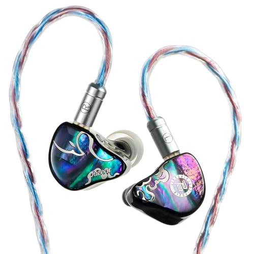 HiFiGo IEMs Juzear x Z Reviews Defiant in Ear Monitor, 1DD +3BA Hybrid Drivers Earphone, HiFi Wired Gaming IEM Earbuds with Detachable Cable for Musician Audiophile Gamer (Rainbow) - color: Rainbow