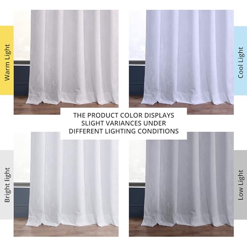HPD Half Price Drapes Lush Crush Velvet Curtains - Room Darkening Curtain 120 Inches Long for Bedroom & Living Room, Luxury Look, Rod Pocket Design, (1 Panel), 50W x 120L, Pearl White - color: Pearl White, size: 50"W x 120"L (Pack of 1)
