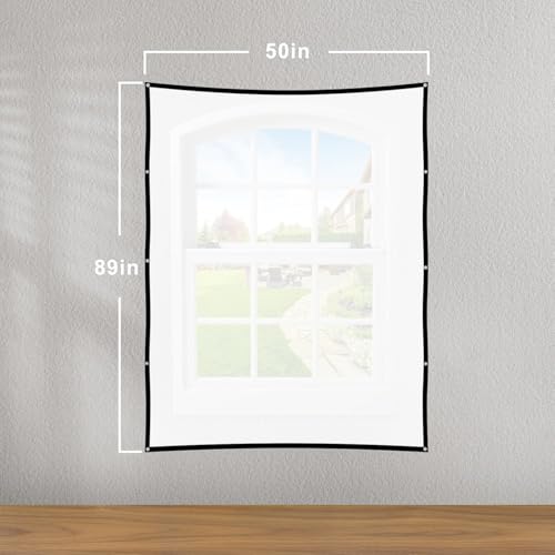 100" Outdoor Holographic Rear Projection Screen: 4K Indoor and Outdoor 16:9 Foldable Classroom Courtyard Projection Screen, Used for projecting Christmas Movies Videos Movie Nights (89 "H x 50 "W) - size: 89 "H x 50 "W