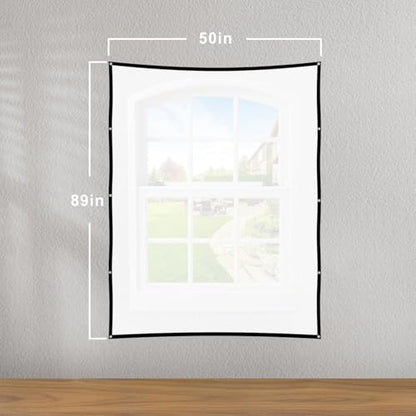 100" Outdoor Holographic Rear Projection Screen: 4K Indoor and Outdoor 16:9 Foldable Classroom Courtyard Projection Screen, Used for projecting Christmas Movies Videos Movie Nights (89 "H x 50 "W) - size: 89 "H x 50 "W