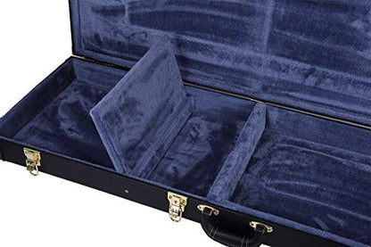 Crossrock Wooden Hardshell Case for Jazzmaster/Jaguar Style Electric Guitars, Black(CRW600JMBK) - color: Black, style: Jazzmaster