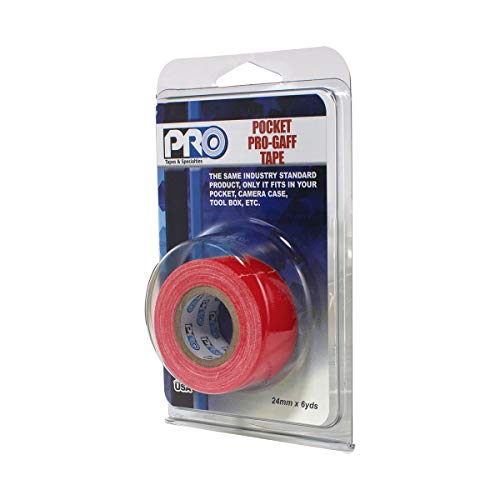 Pro Tapes Pocket Gaff Tape 1 inch (24mm) x 6 Yards Length red Matte. Pocket Size Gaffers Tape. Made in The USA. Holds Tight, Easy to Remove. - color: Red, size: 1 inch