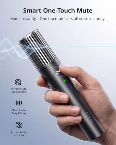 Ikarao Wireless Microphone with Dual Channel Receiver & UV Self-Cleaning Storage Case, 2 Handheld Dynamic Mics, 20H Battery, 100ft Range, Plug & Play Karaoke Mic for JBL, Party, Home, Church (Black) - color: Black