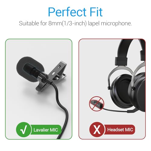 Cubilux Furry Windscreen & Foam Cover Set for Lavalier Lapel Microphone, Muff Windshield Windjammer Deadcat， Wind Muff & Dead Cat Set for Mini Clip-On Lav MIC, 5-Pack of Each - color: Foam & Furry Cover, 5-Pack of Each