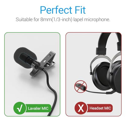 Cubilux Furry Windscreen & Foam Cover Set for Lavalier Lapel Microphone, Muff Windshield Windjammer Deadcat， Wind Muff & Dead Cat Set for Mini Clip-On Lav MIC, 5-Pack of Each - color: Foam & Furry Cover, 5-Pack of Each