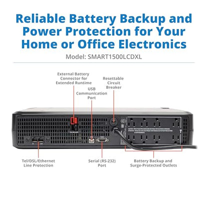Eaton Tripp Lite SMART1500LCDXL 1500VA 2U Rack Mount UPS Extended Run 900W - size: 1500VA / Expandable, style: Rack Mount