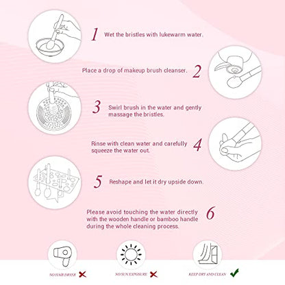 Jessup Brand 25pcs Professional Makeup Brush Set Beauty Cosmetic Foundation Powder Blusher Eyeshadow Blending Natural-Synthetic Hair Brushes Set (Black/Rose Gold) - color: R-Black/Rose Gold