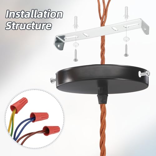 4 Set 160mm 6.3" Mounting Bracket Kit Silver Tone w/Screws | Universal Light Fixture, Ceiling Light Plate, for Chandeliers - size: 160mm (6.29")
