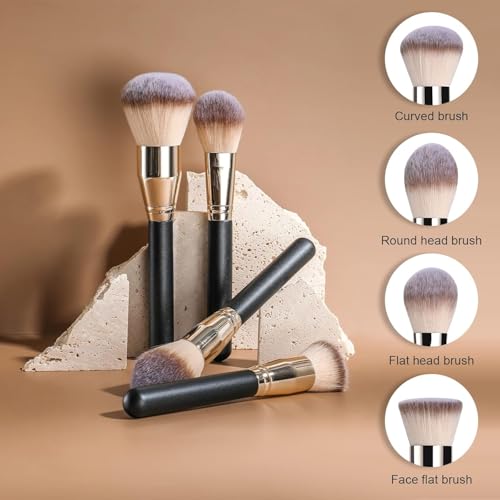 BS-MALL Makeup Brush Set Super Large Big Size Premium Foundation Synthetic Powder Concealers Makeup Brushes Cosmetic Brushes - color: A-Champagne
