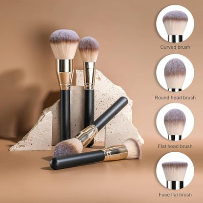 BS-MALL Makeup Brush Set Super Large Big Size Premium Foundation Synthetic Powder Concealers Makeup Brushes Cosmetic Brushes - color: A-Champagne