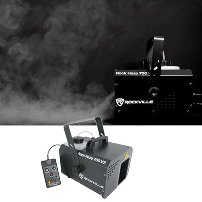 Audiosavings Bundle: (2) American DJ ElectraPix Bar 16 Outdoor DMX Lighting Bar Bundle with Rockville ROCKHAZE 700 Haze Machine + R720L Fog Machine w/LED + (2) Travel Bags (6 Items)