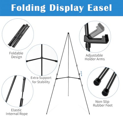 Falling in Art 6 Pack 63" Display Easel Stand, Holds 5 lbs - style: Black 6-Pack