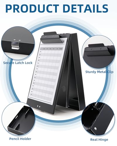 Metal Clipboard with Storage, Letter Size Heavy Duty Aluminum Clipboards, Dual Storage Binder Form Holder with High Capacity Clip for Teacher, Nurse, Police, School & Office Supplies - Frosted Black