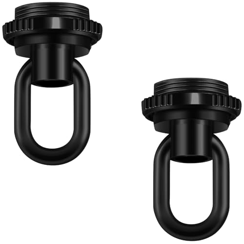 Light Fixture Cross Bar Kit Screw Collar Loop Kit Canopy Hardware Set Heavy Duty Die Cast Ceiling Hook Loop Holder (Black, 2 Pack) - color: Black, size: 2 Pack