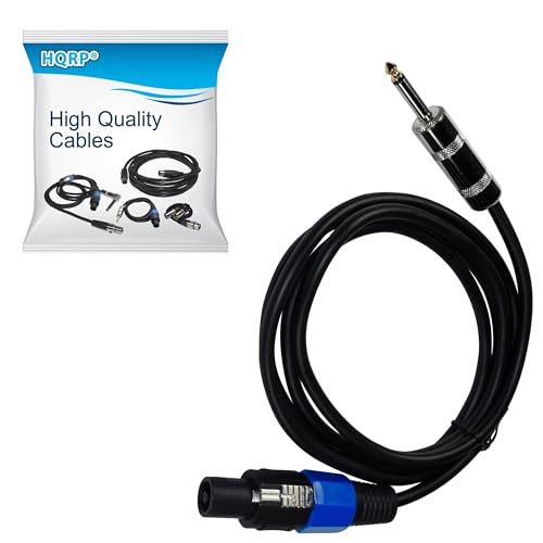 HQRP 6ft Speakon to 1/4-inch (6.35mm) TS Cable Compatible with Fender MB 1200 Bass Power Amp ; Gallien-Krueger MB200 Bass Amplifier / MB800 Bass Head