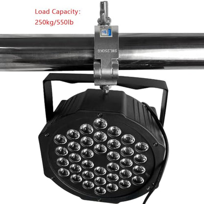 Premium Aluminum Alloy Heavy Duty 550 LB O Clamp for Spot Lights - Fits 42-52mm Tube/Pipe - Stage Lighting - Silver (Pack of 4)