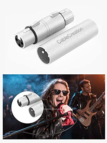 CableCreation [5-Pair XLR Female to Female & XLR Male to Male 3PIN Adapter Connector Compatible Microphone,Mixer,Silver - size: M to M & F to F