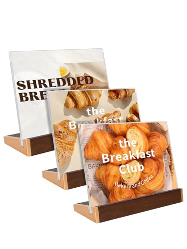 3 Pack 5X7 Acrylic Sign Holder Horizontal Tabletop Sign Display Frame for Coffee Shop/Restaurant Menu Stall/Exhibitions/Hotel/Office/Counter Display Show Holder - size: L-5X7