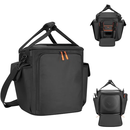 Speaker Bag Compatible with JBL Partybox Encore Essential 2/Essential, Soft Padded Carrying Case Travel Bag with Shoulder Strap & Multi-Pockets for Microphone and Accessories
