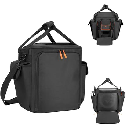 Speaker Bag Compatible with JBL Partybox Encore Essential 2/Essential, Soft Padded Carrying Case Travel Bag with Shoulder Strap & Multi-Pockets for Microphone and Accessories