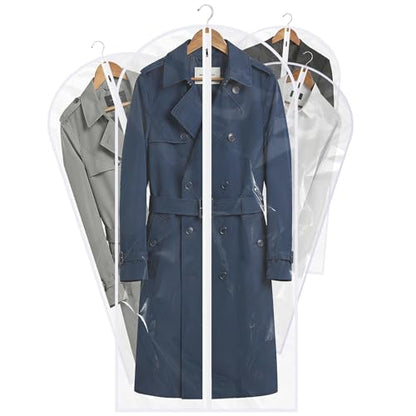 All Clear Garment Bags for Travel - 48” PEVA Waterproof Suit Cover with Zipper for Hanging Clothes, long dress - Durable Dresser for Closet Storage, Dustproof & Moisture Resistant - 48”/12 Pack - size: 48" -12 Pack