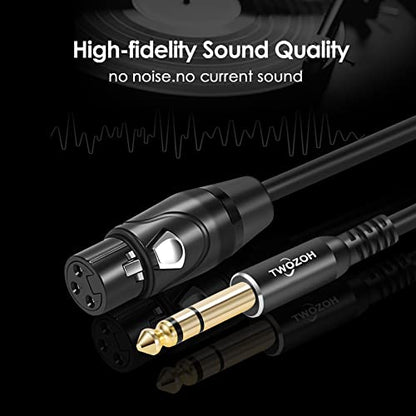 Twozoh XLR Female to 1/4 Inch (6.35mm) TRS Cable, Quarter Inch Jack Balanced to XLR Microphone Cable 6.6FT (Profesional/HiFi) - color: Female 1-PACK, size: 6.6FT
