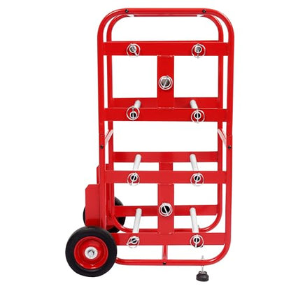 15X17X31" Wire Spool Holder Cart, Portable Wire Rack Dispenser with | Wheel, Display & Storage for Electrical Industrial & Retail Use - 10 Rods Red Powder Coated - color: Red