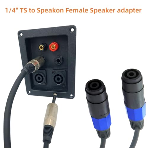 Sam&Johnny Speakon Female to 1/4" Male TS Speaker Cable Adapter - Professional Audio Connector Cable Heavy Duty Speakon Cable for PA System Amplifier (2 Pack, 6 Inch)