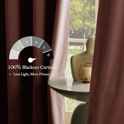 NICETOWN 100% Blackout Dusty Pink Velvet Curtains 90 inch Long for Girls - color: 100% Blackout - Dusty Pink, size: 52"W x 90"L (Pack of 2)