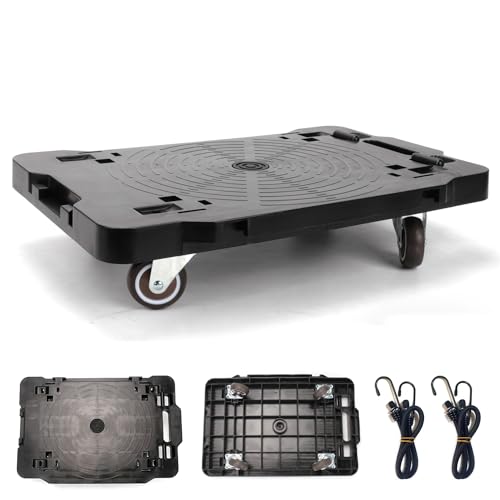 Furniture Moving Dolly,Portable, Heavy-Duty Rollers, Leg Movers for Furniture, 4-Wheel Small Flat Mover, 440 LBS/200KG Capacity,1-Pack Black Plant Dolly Cart - size: Classic