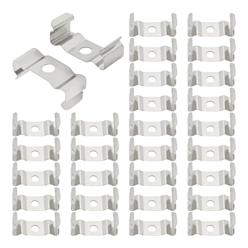 30Pcs T5 LED Light Clips Bracket Hanger, Nickel-Plated Manganese Steel Mounting Holder for Integrated Tube Light Fixture - size: T5