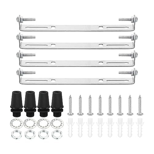 PATIKIL 140mm Ceiling Light Plate Kit, 4 Set Light Fixture Mounting Bracket Plate Steel Crossbar for Home Office Pendant Wall Light, with Screw Washer Nut Kit - size: 140mm