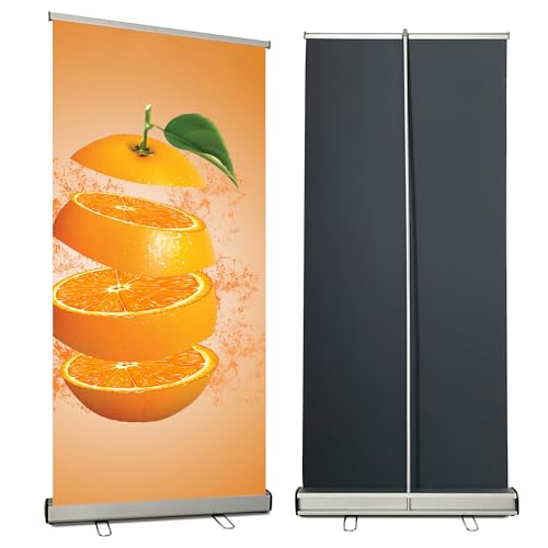 33.5"x80" Retractable Roll up Banner Stand，with heavy-duty base and Padded Carrying Bag ，for Trade Shows, Conferences, Promotional Events (STAND ONLY) - size: 33.5"