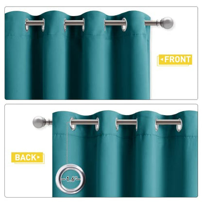 NICETOWN Sound Barrier 100% Blackout Divider Curtains 84", Noise, Heat and Cold Blocking Drapes with Felt Fabric Lining for Nursery/Daytime Sleep/Bedroom (Peacock Teal, 2 PCs, 52" Wide) - color: Peacock Teal, size: 52"W x 84"L (Pack of 2)