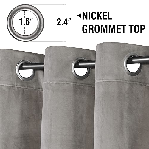 H.VERSAILTEX Room Darkening Velvet Curtains for Bedroom, 63 Inch, Taupe - color: Taupe, size: 52"W x 63"L (Pack of 2)