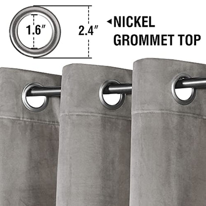 H.VERSAILTEX Room Darkening Velvet Curtains for Bedroom, 63 Inch, Taupe - color: Taupe, size: 52"W x 63"L (Pack of 2)