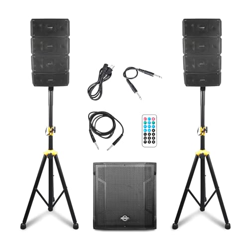 LOTAWAY GWS-042 Line Array Speaker System with 15" Wooden Powered Subwoofer