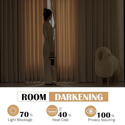 Beauoop Beige Velvet Curtains for Bedroom Living Room 52x108 2 Panels - color: Beige, size: 52"W x 108"L (Pack of 2)